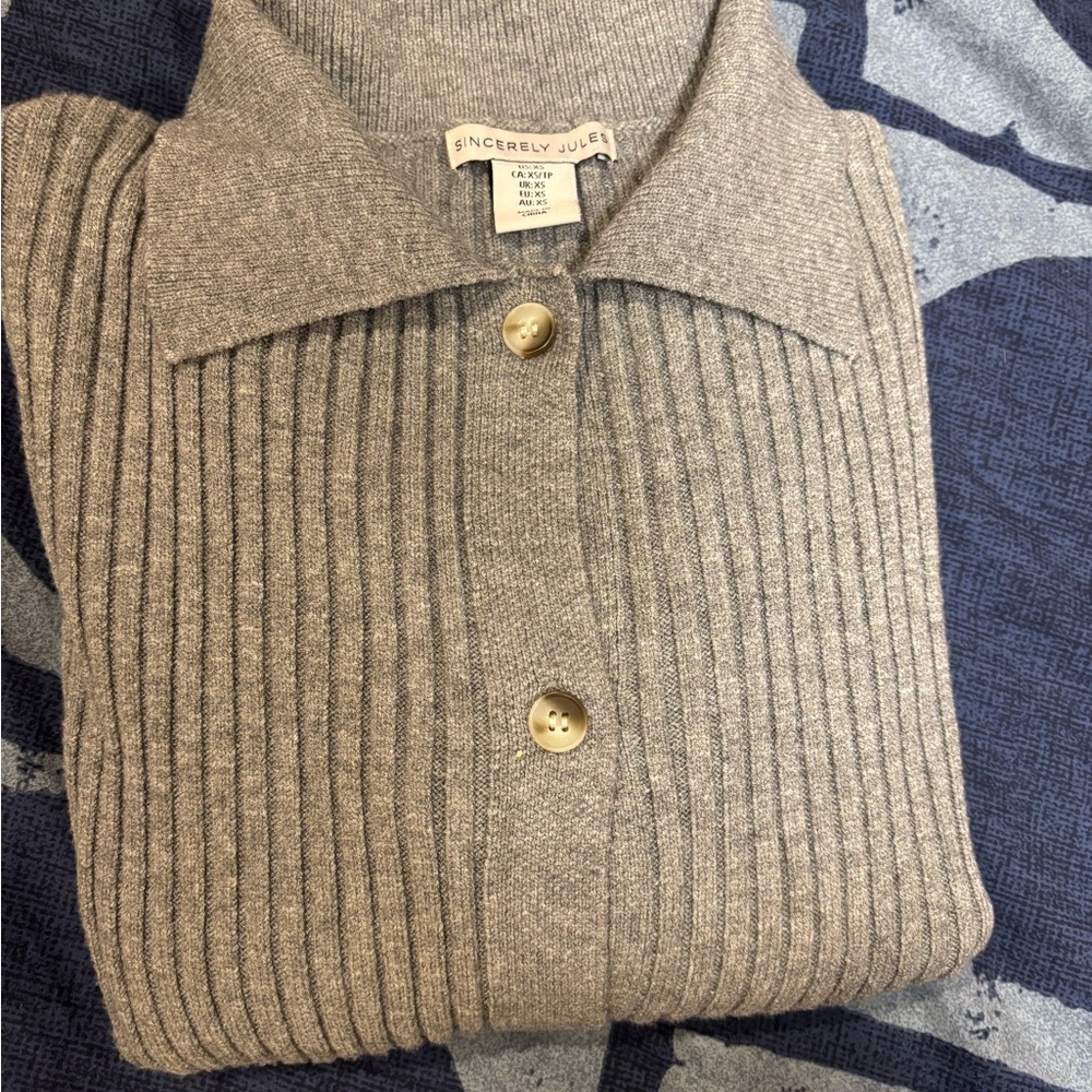 Sincerly Jules Gray Ribbed Women’s Sweater